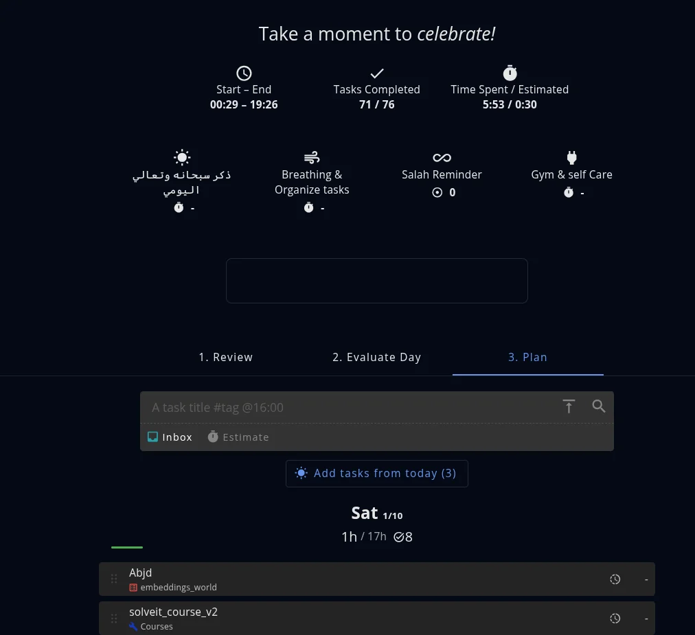 Super Productivity Plan Tomorrow